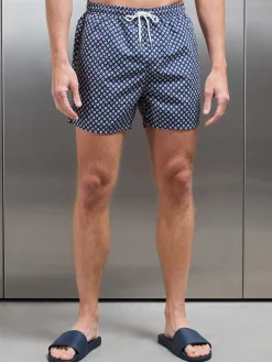 Palma Printed Swim Short - Navy