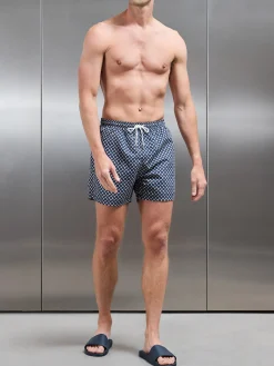 Palma Printed Swim Short - Navy
