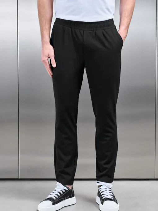Pleated Drawstring Tailored Trouser - Black