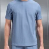 Pleated T-Shirt - Dove Blue