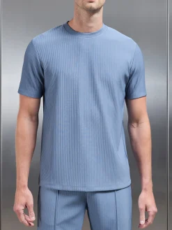 Pleated T-Shirt - Dove Blue