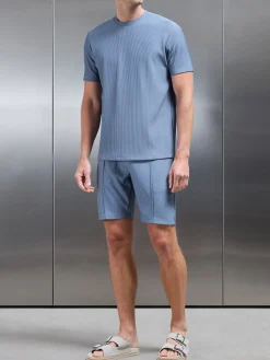 Pleated T-Shirt - Dove Blue