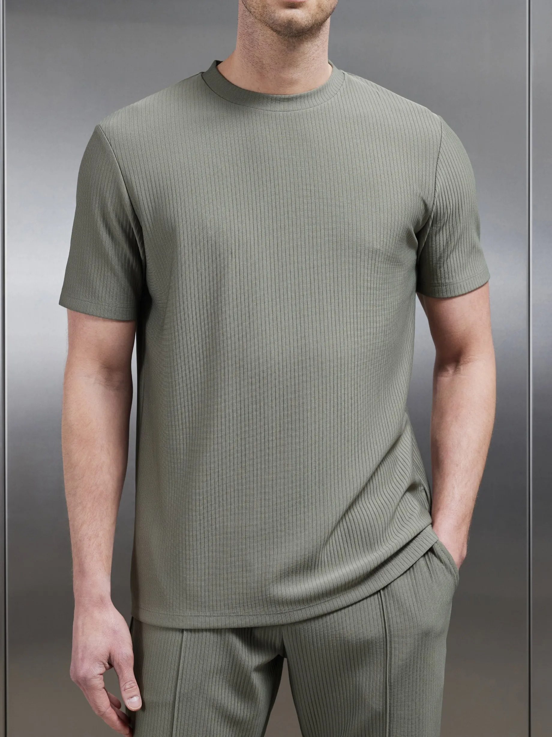Pleated T-Shirt - Sage
