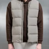Quilted Bomber Gilet - Taupe