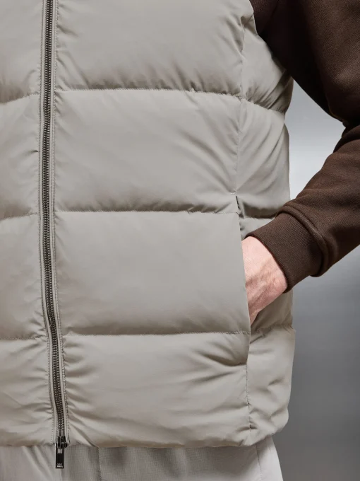 Quilted Bomber Gilet - Taupe
