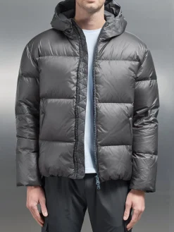 Quilted Down Jacket - Grey