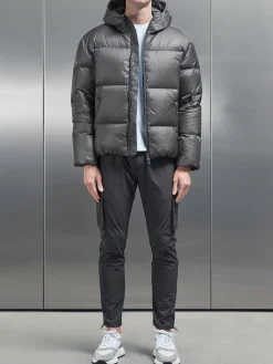 Quilted Down Jacket - Grey