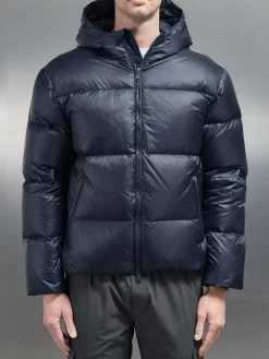 Quilted Down Jacket - Navy