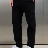 Relaxed Fit Cotton Cargo Pant - Black