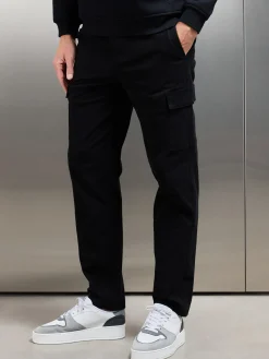 Relaxed Fit Cotton Cargo Pant - Black