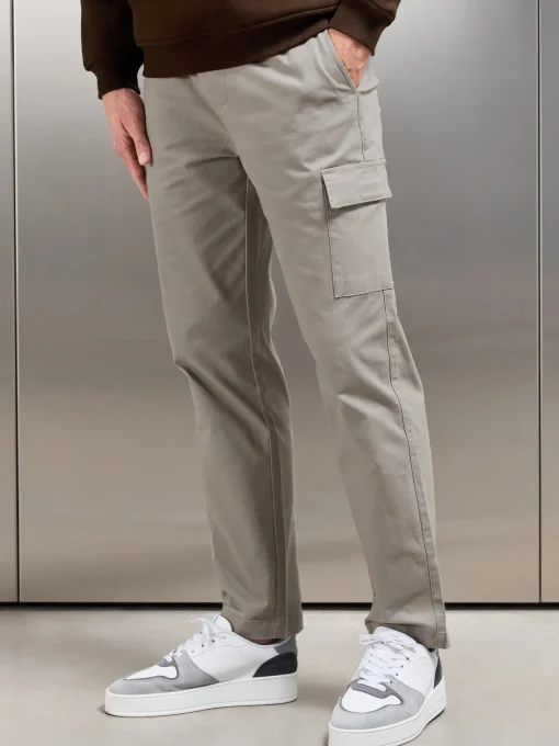 Relaxed Fit Cotton Cargo Pant - Taupe