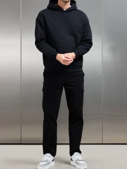 Relaxed Fit Cotton Cargo Pant - Black