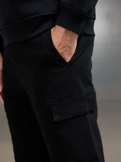 Relaxed Fit Cotton Cargo Pant - Black