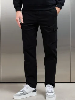 Relaxed Fit Cotton Cargo Pant - Black