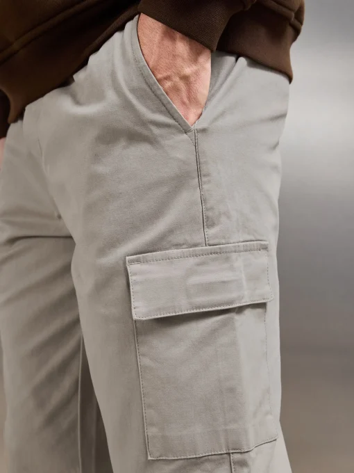 Relaxed Fit Cotton Cargo Pant - Taupe