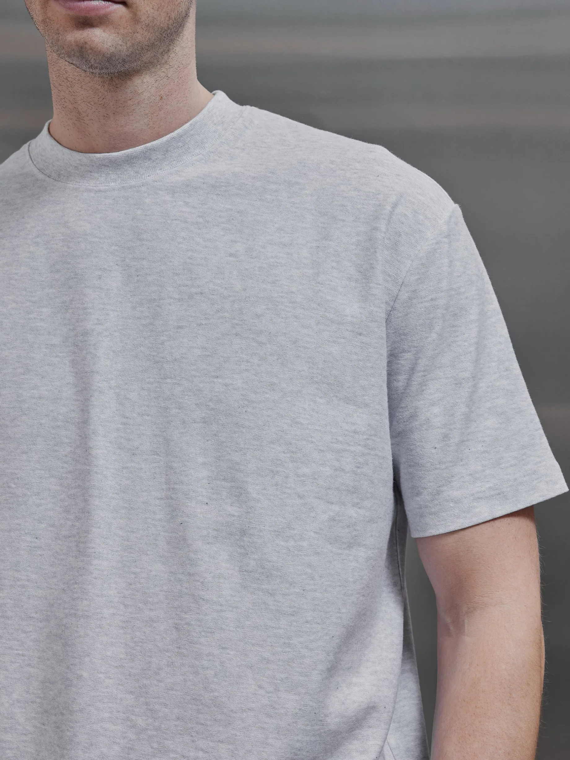 Relaxed Fit Cotton T-Shirt - Marl Grey