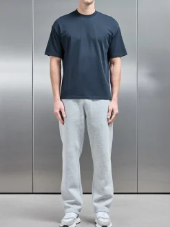 Relaxed Fit Cotton T-Shirt - Navy