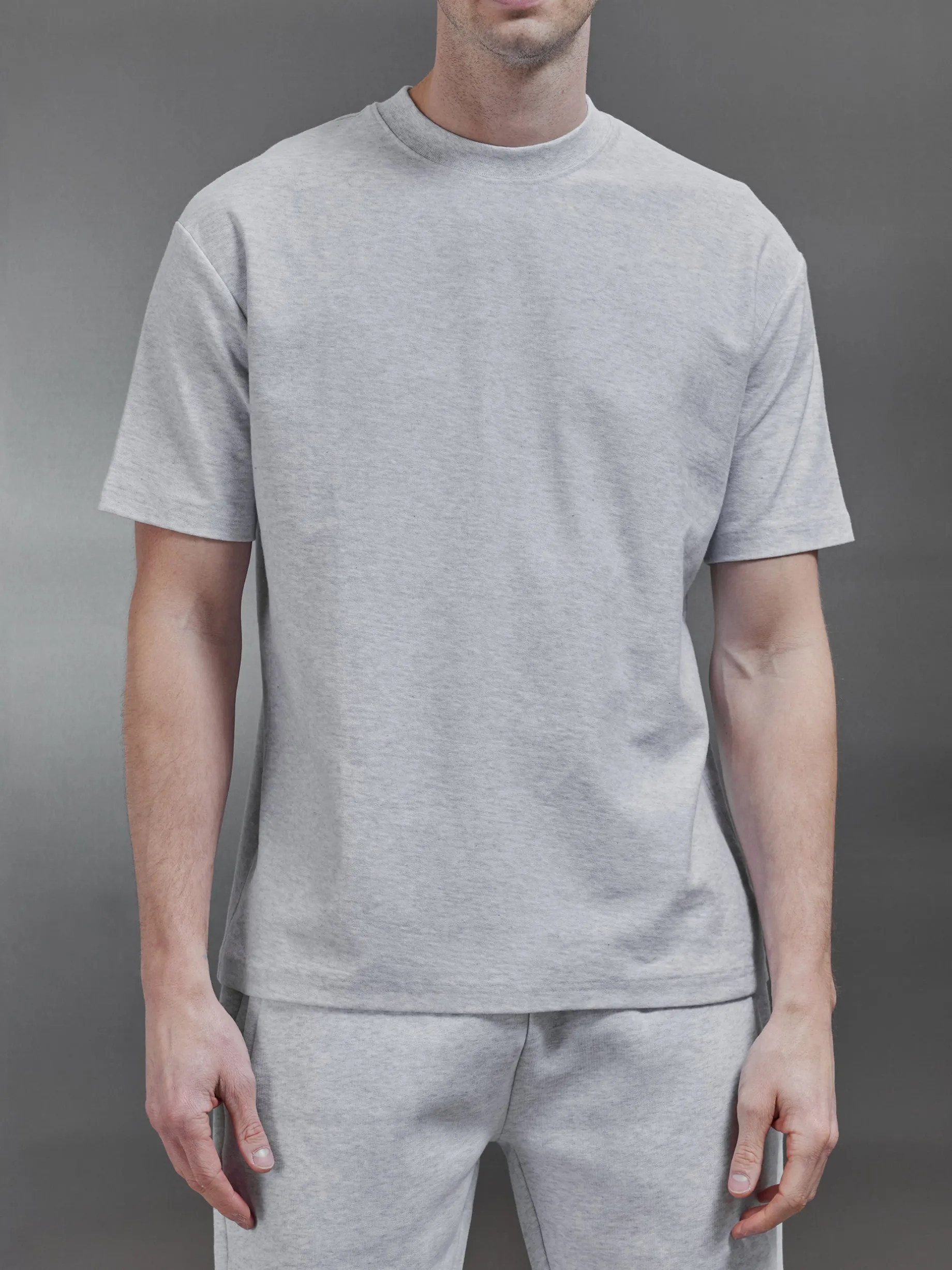 Relaxed Fit Cotton T-Shirt - Marl Grey