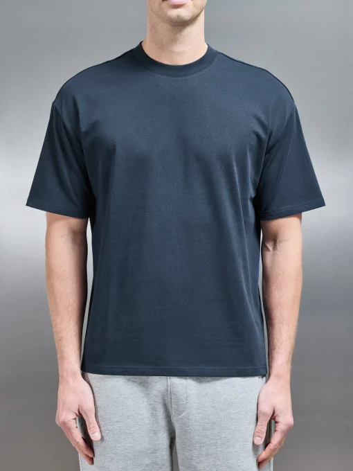 Relaxed Fit Cotton T-Shirt - Navy