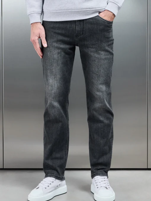 Relaxed Fit Denim Jeans - Grey Wash