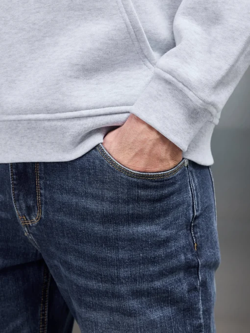 Relaxed Fit Denim Jeans - Mid Blue