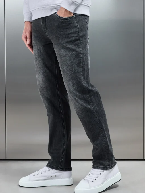 Relaxed Fit Denim Jeans - Grey Wash