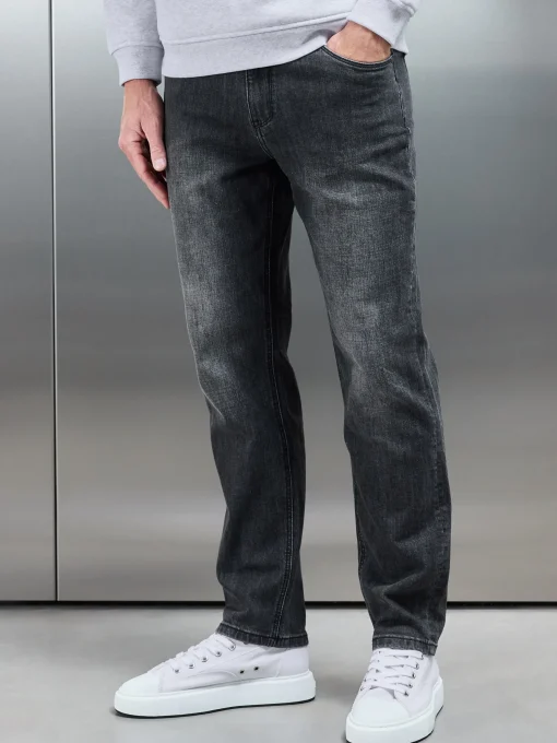 Relaxed Fit Denim Jeans - Grey Wash