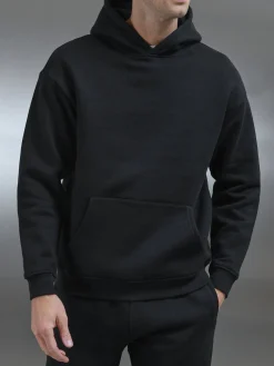 Relaxed Fit Hoodie - Black