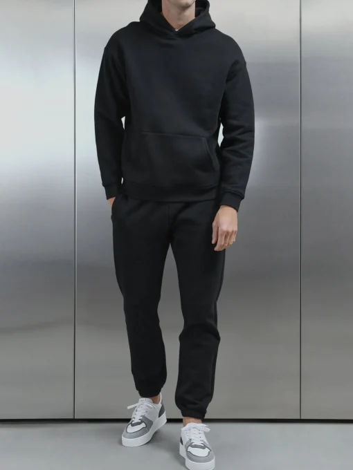 Relaxed Fit Hoodie - Black