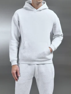 Relaxed Fit Hoodie - Marl Grey