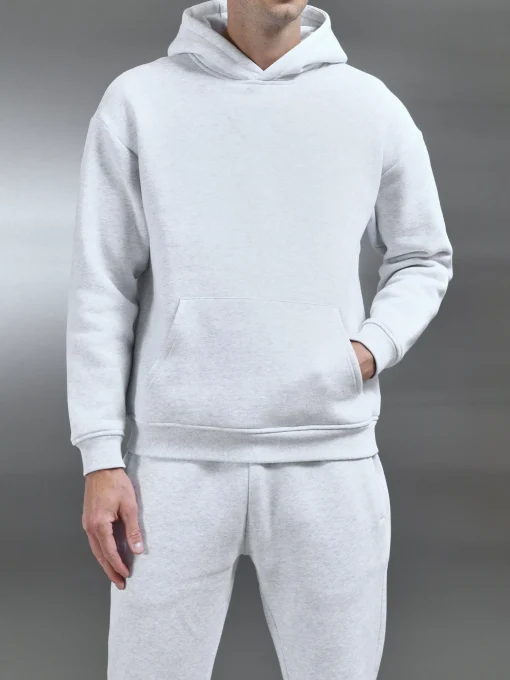 Relaxed Fit Hoodie - Marl Grey