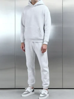 Relaxed Fit Hoodie - Marl Grey
