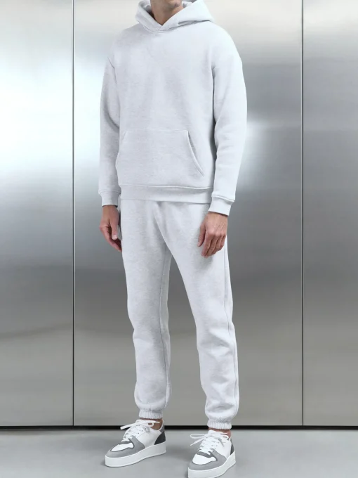 Relaxed Fit Hoodie - Marl Grey