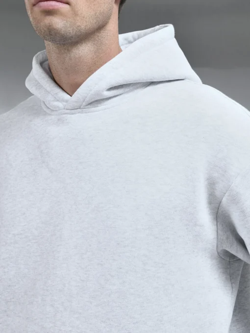 Relaxed Fit Hoodie - Marl Grey