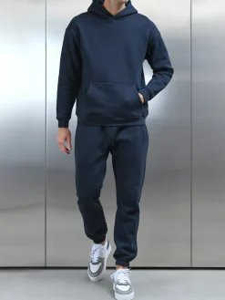 Relaxed Fit Hoodie - Navy