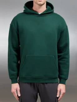 Relaxed Fit Hoodie - Rich Green