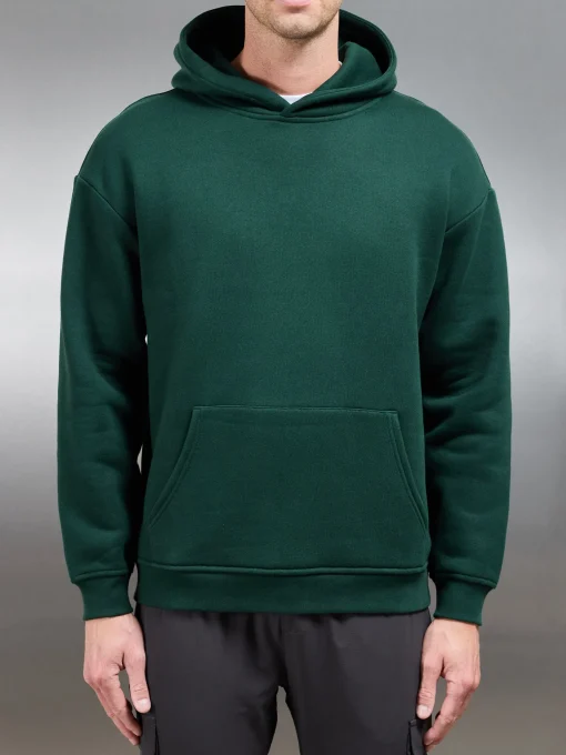 Relaxed Fit Hoodie - Rich Green
