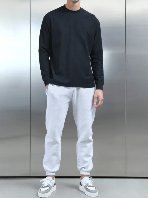 Relaxed Fit Long Sleeve T-Shirt - Black