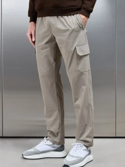 Relaxed Fit Nylon Cargo Pant - Taupe