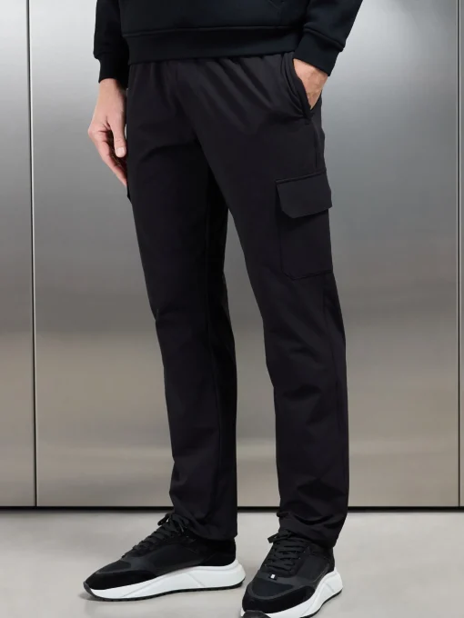 Relaxed Fit Nylon Cargo Pant - Black