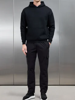 Relaxed Fit Nylon Cargo Pant - Black