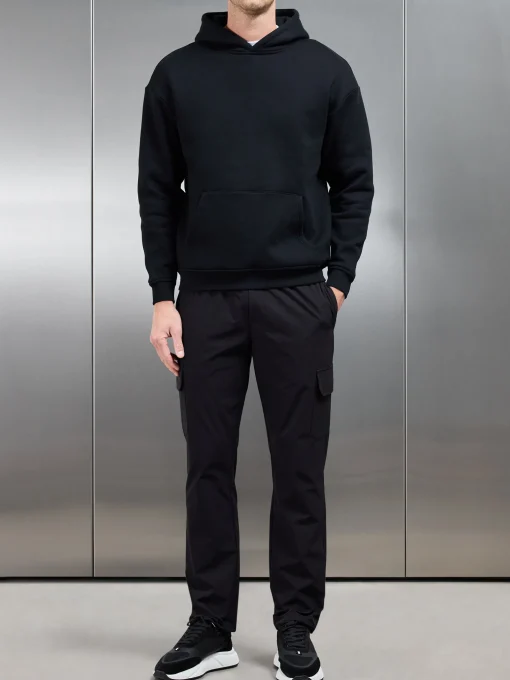 Relaxed Fit Nylon Cargo Pant - Black