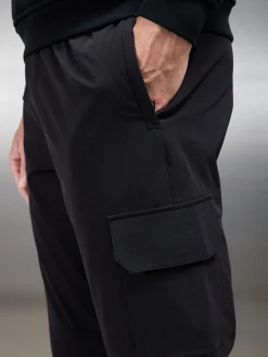 Relaxed Fit Nylon Cargo Pant - Black