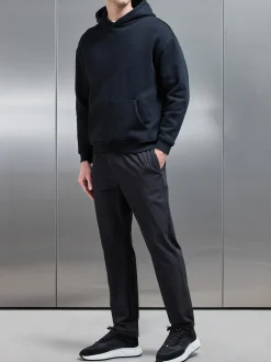 Relaxed Fit Nylon Trackpant - Black