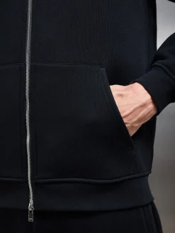 Relaxed Zip Through Hoodie - Black