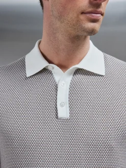 Roma Knitted Polo Shirt - Stone