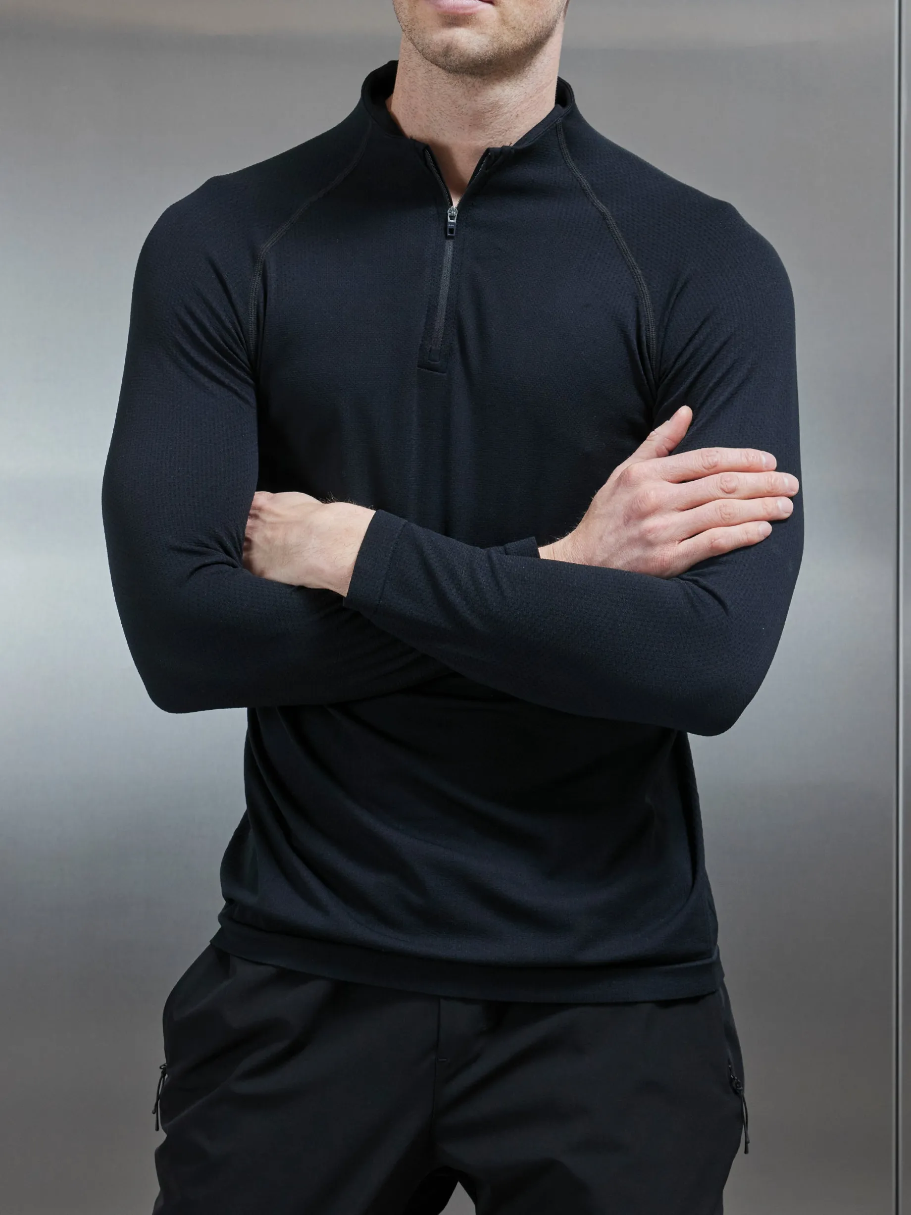 Seamless Performance Quarter Zip - Black
