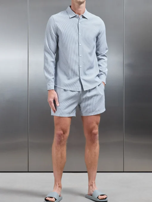 Seersucker Swim Short - Black