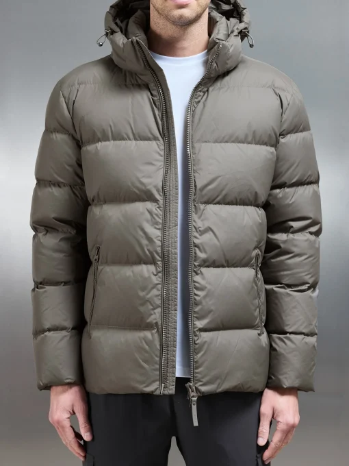 Short Down Jacket - Olive