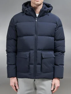 Short Down Parka - Navy